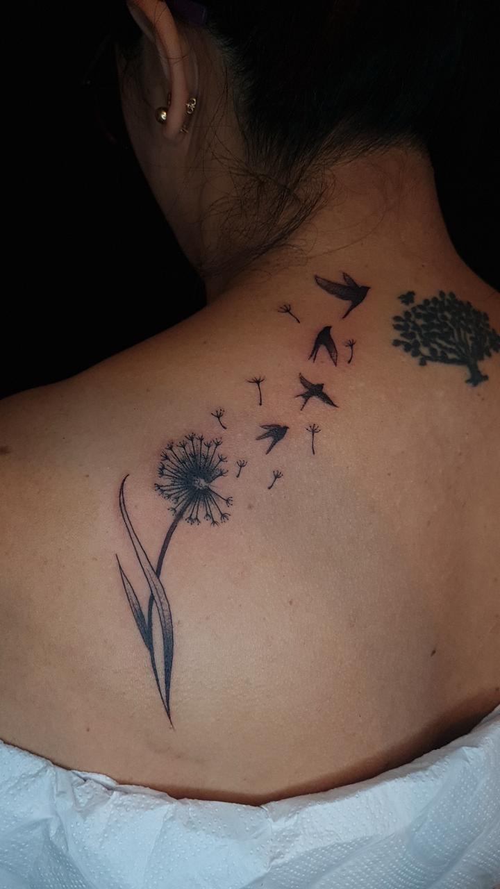 Diente de león y aves, fineline